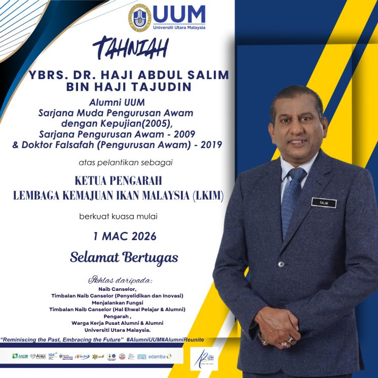 Tahniah atas pelantikan sebagai KETUA PENGARAH LEMBAGA KEMAJUAN IKAN MALAYSIA (LKIM)
