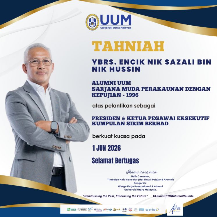 Tahniah atas pelantikan PRESIDEN &amp; KETUA PEGAWAI EKSEKUTIF KUMPULAN SIRIM BERHAD